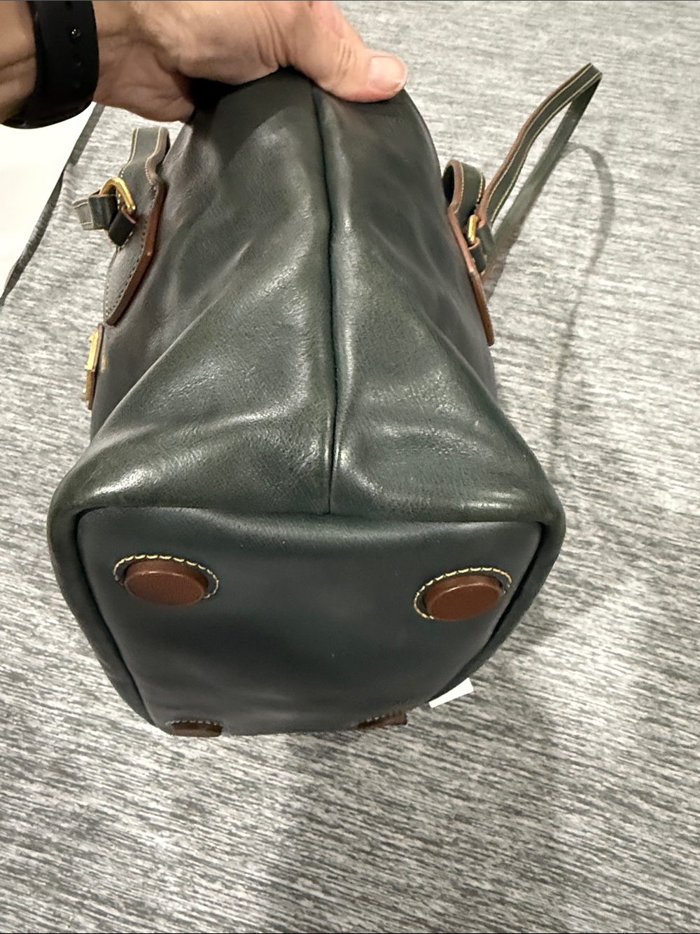 Dooney & Bourke NWT Teal Florentine Leather Leighton Tote - Picture 8 of 11